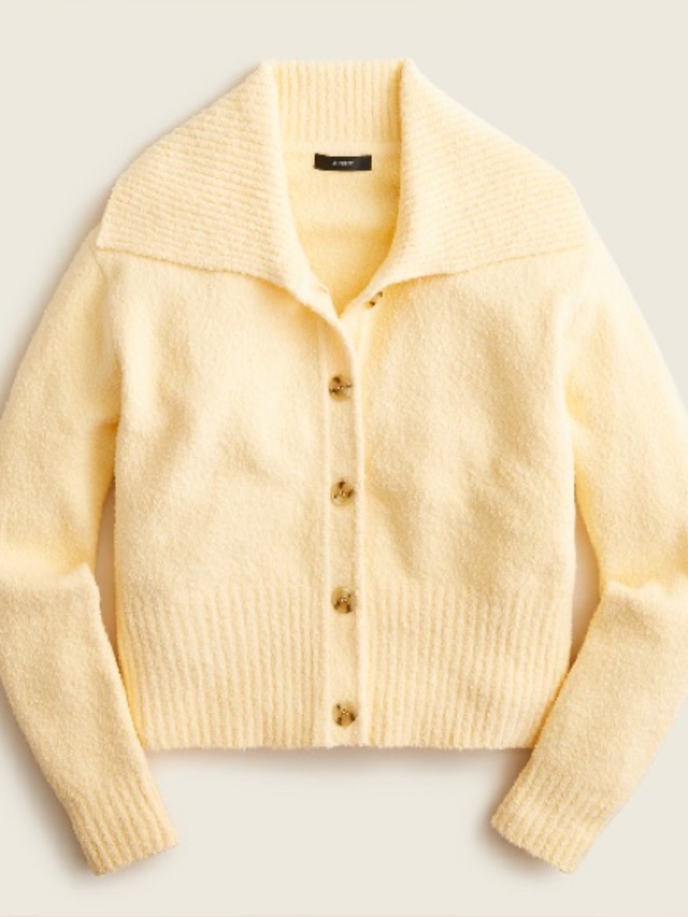 J.Crew Butter Yellow Boucle Cardigan